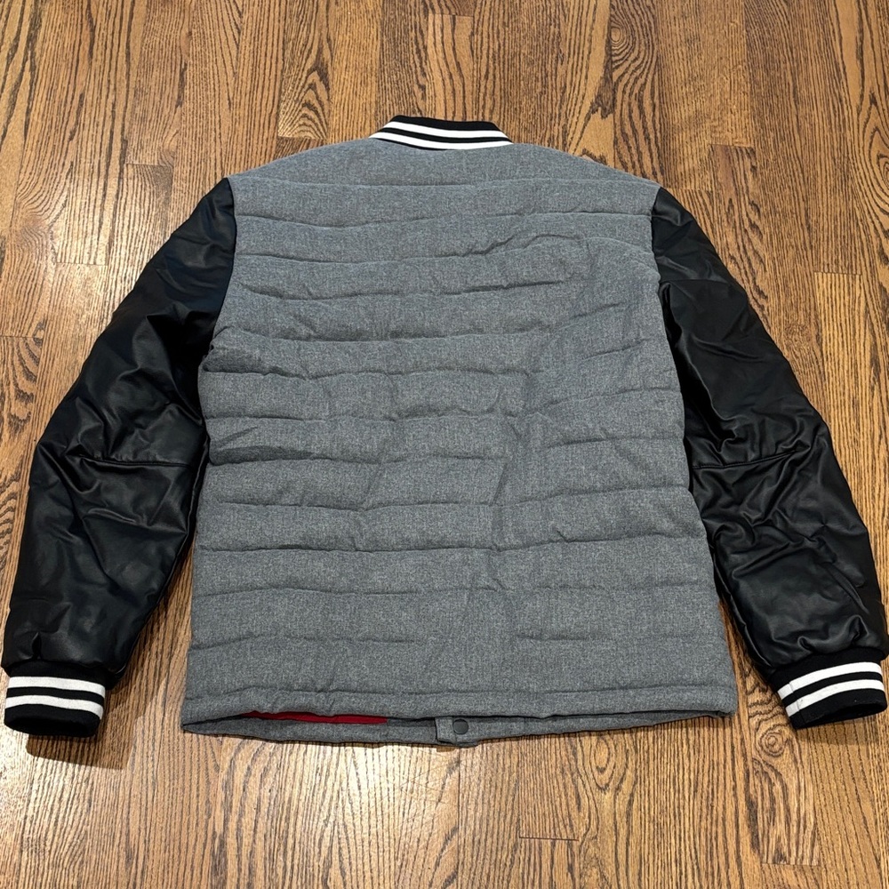 Love Moschino Gray & Black Varsity Bomber Jacket View 6
